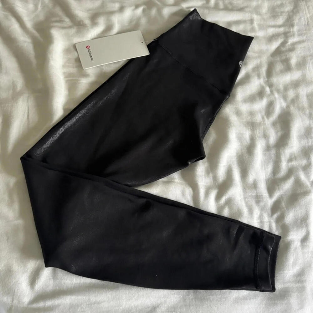 🆕🖤 Lululemon Align HR Pant 28” Shine Radiate Foil Print Black